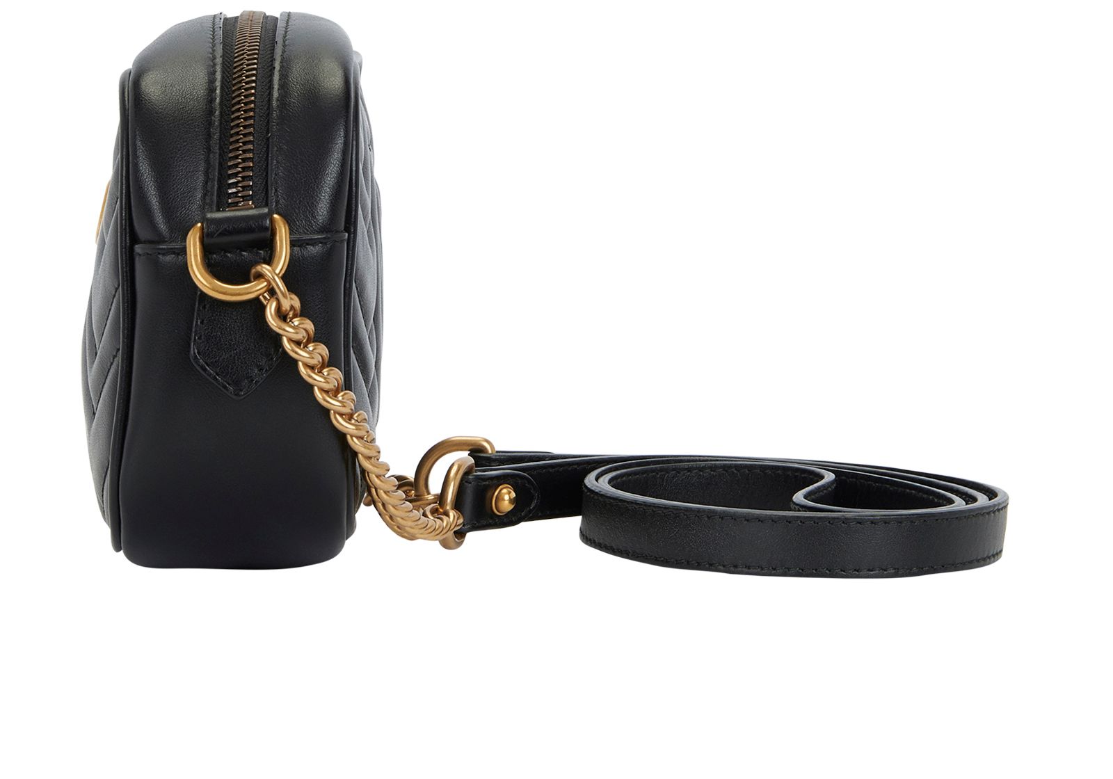 Marmont Matelasse Mini Bag, &pound;750, Handbags, Black, Leather, Bottom view